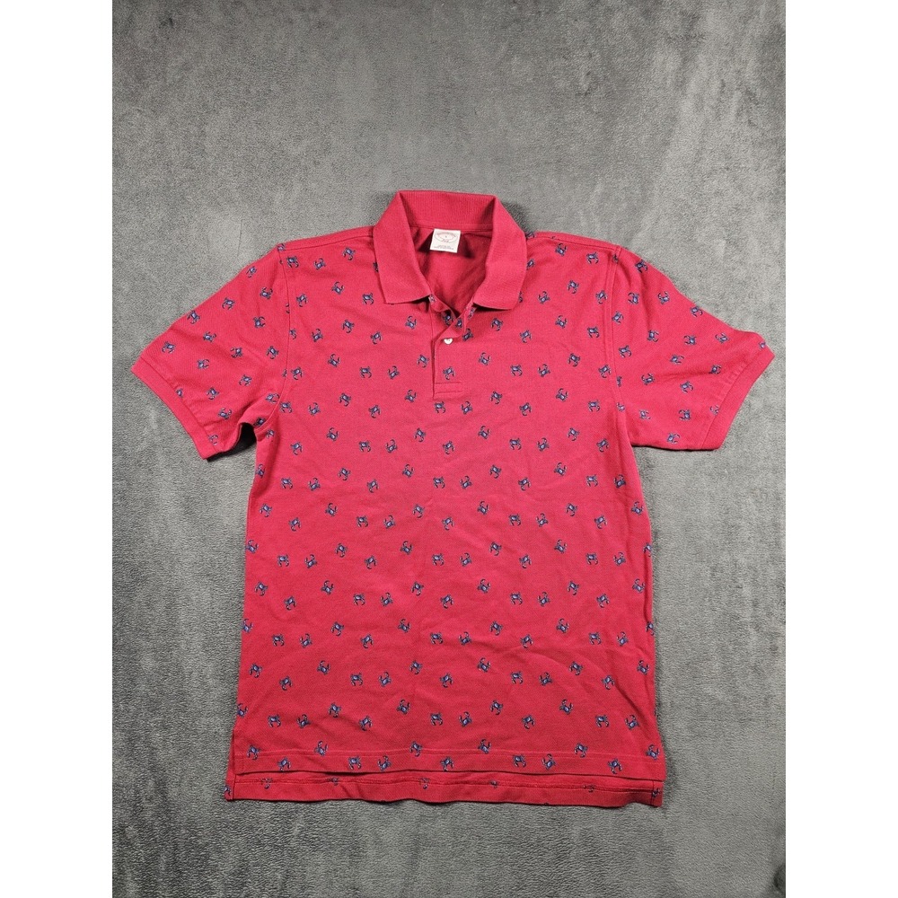Brooks Brothers 346 Mens Small Red Crab Print Polo Shirt 100% Cotton - Picture 4 of 8